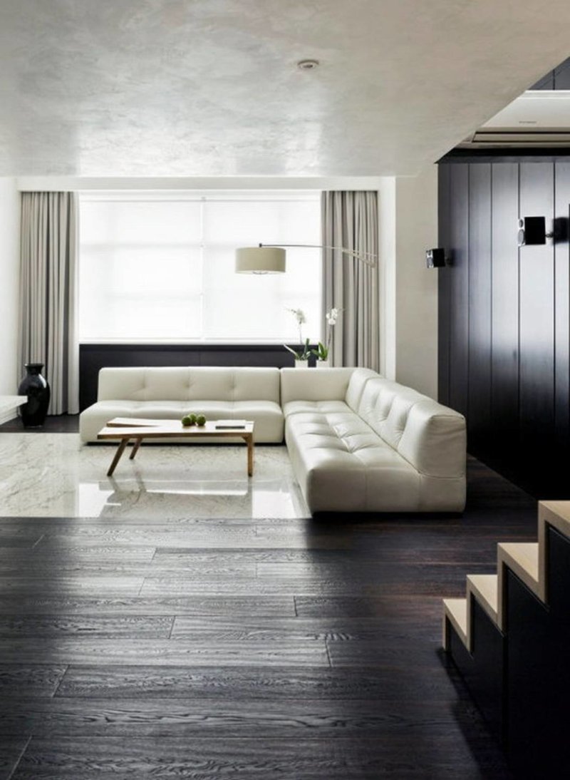 Living rooms in the style of minimalism