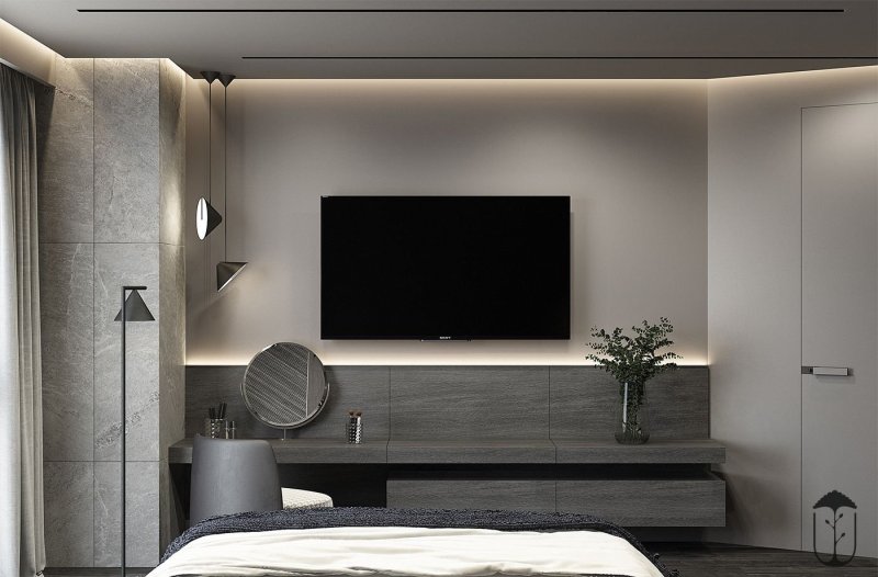 Wall design with TV