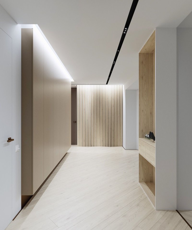 The design of the corridor is minimalism