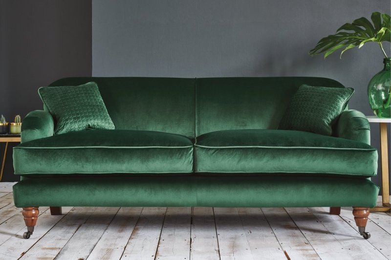 Green leather sofa