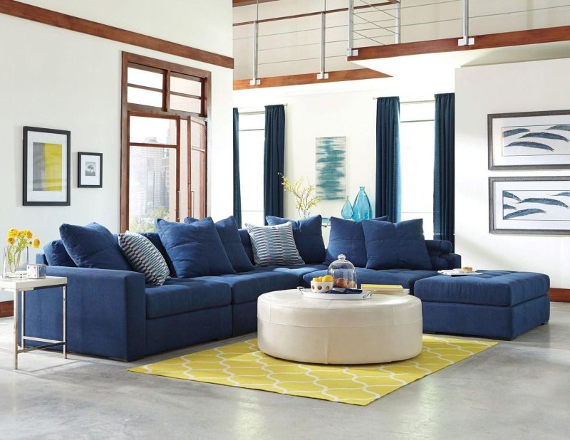 Blue sofa in the interior