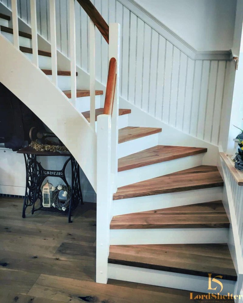 Painted wooden staircase