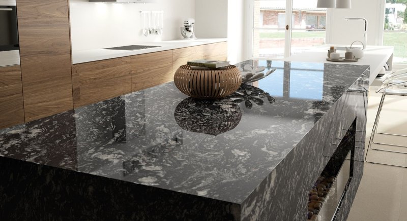 Black marble countertop