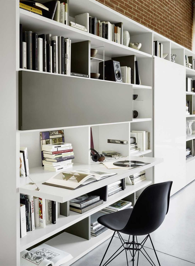 Shelving with a workplace