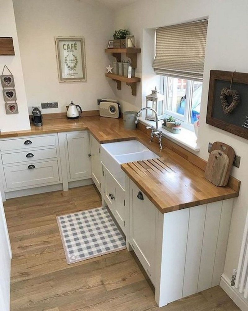 Kitchens with a wooden countertop