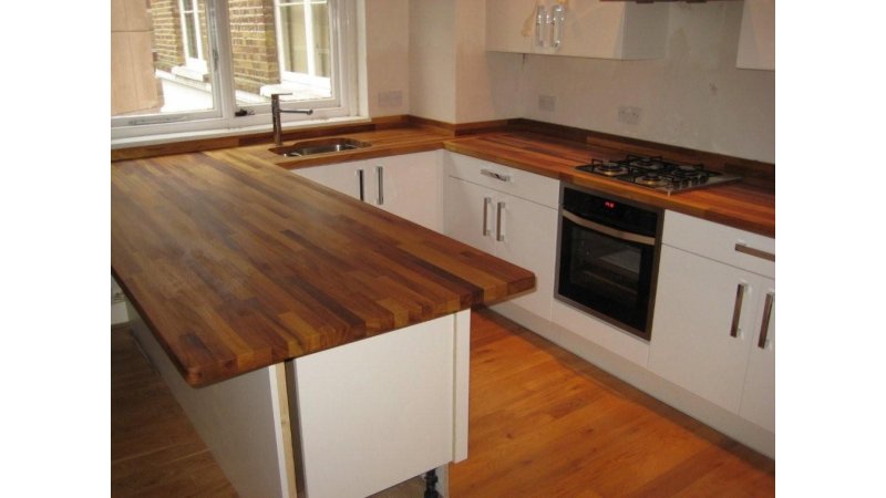 Kitchens with a wooden countertop