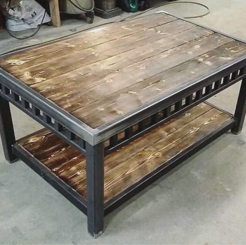 Coffee table loft metal wood