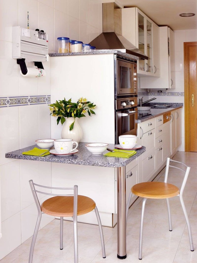 The interior of a small kitchen