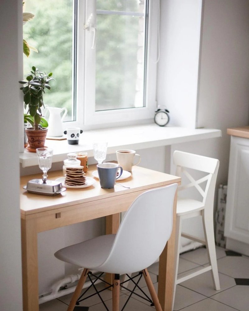 Table in a small kitchen Khrushchevka