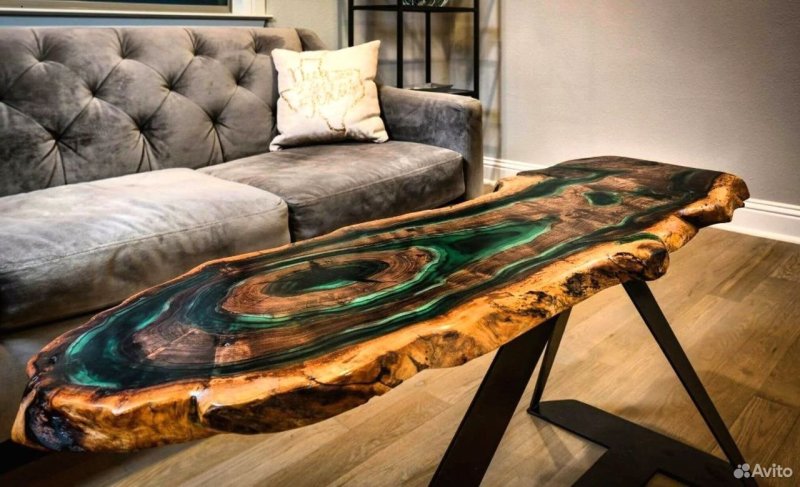 SLEB table and epoxy resin