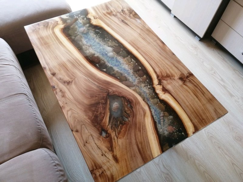 Slab and epoxy resin countertop