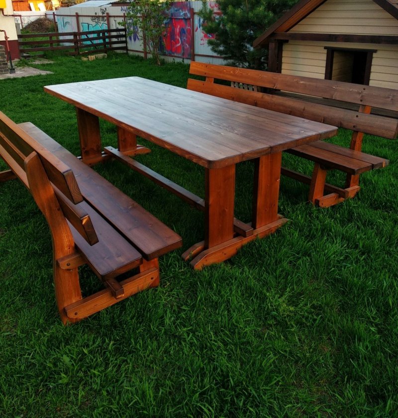 Wooden garden furniture