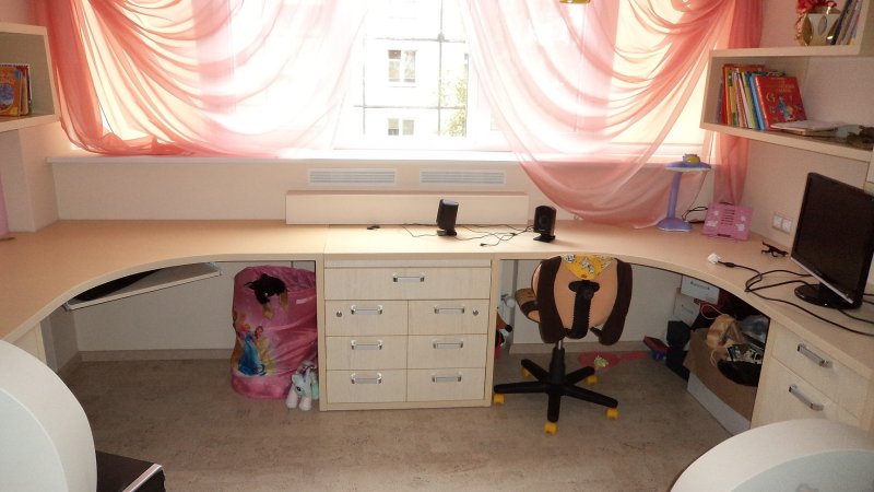 Corner desk for two children