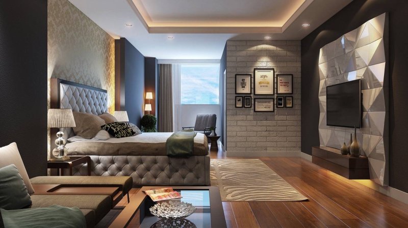 Stylish bedroom in a modern style