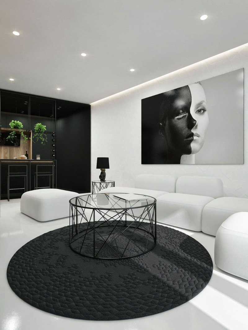 Black white interior