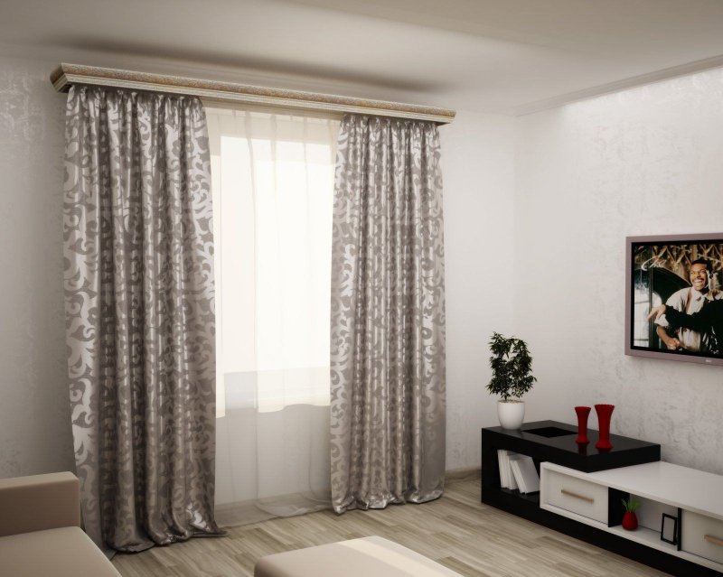 Living room curtains in a modern style