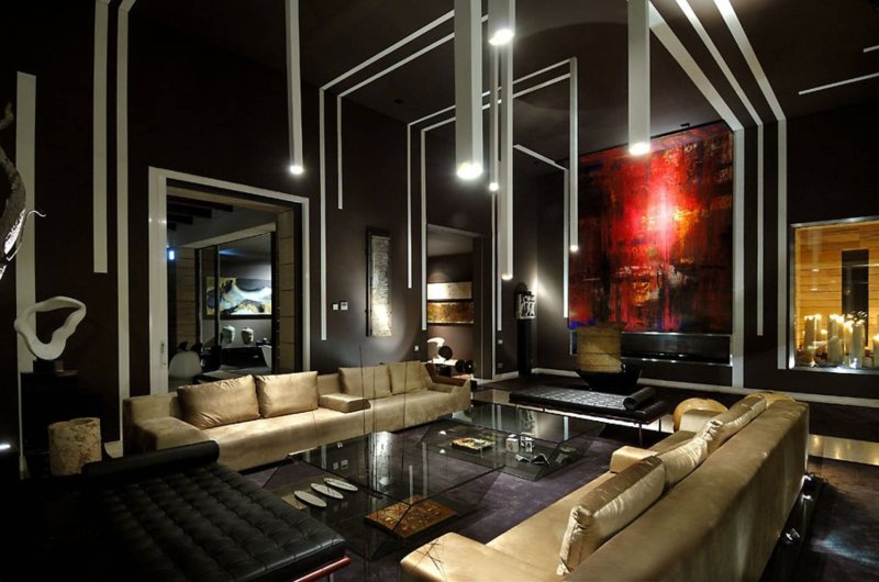 Interior in dark colors