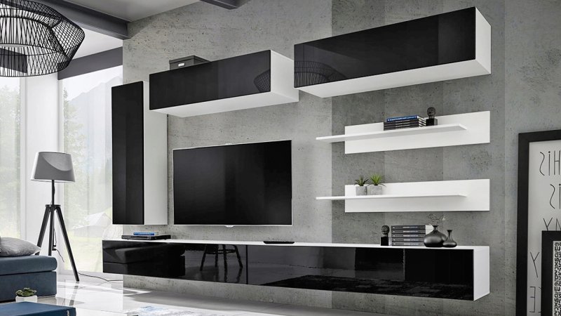 Wall for TV in a modern style