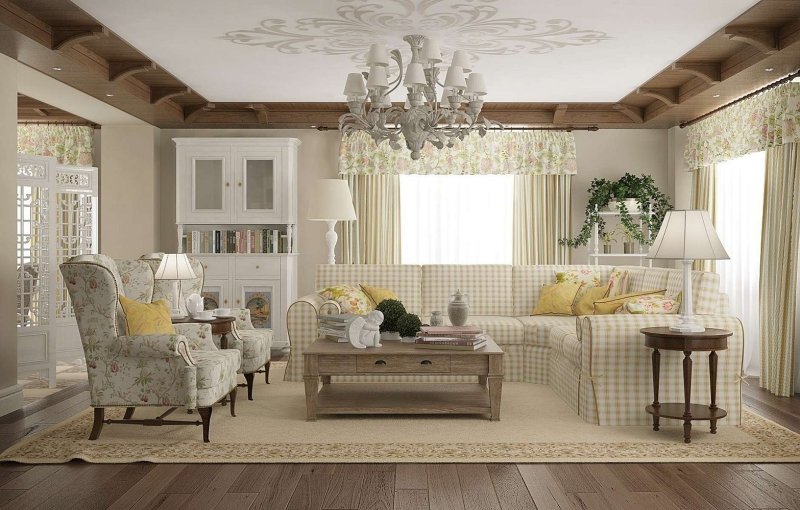 Living room in the style of Provence