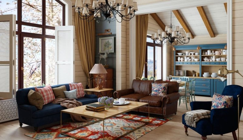 Living room in the style of country