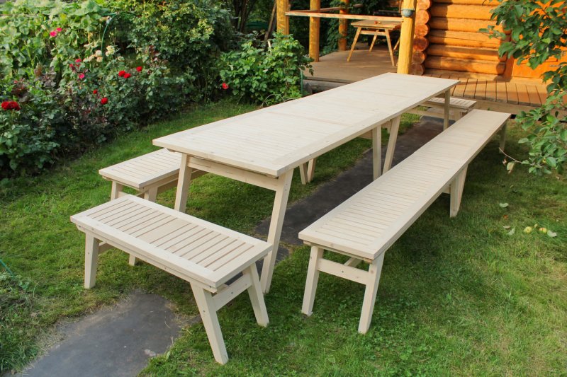 Street table with benches M1 SP016