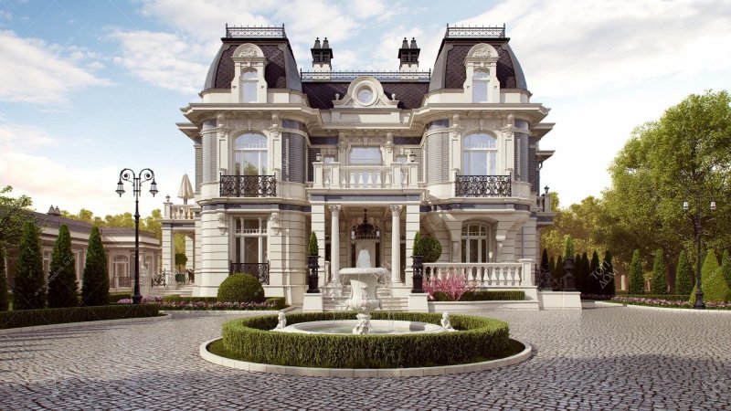 A two -story Empire style mansion in Moscow