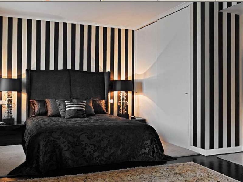 Black white bedroom