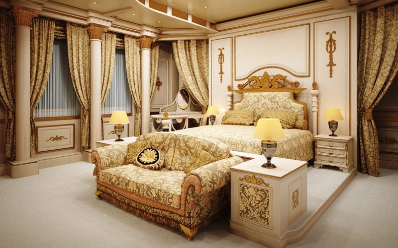 Royal bedroom style Rococo