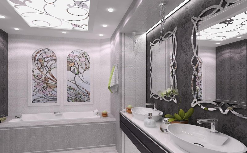 Bath in a modern style in light colors