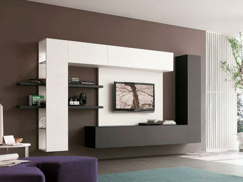 Wall for TV in a modern style