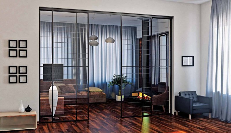 Sliding glass partitions