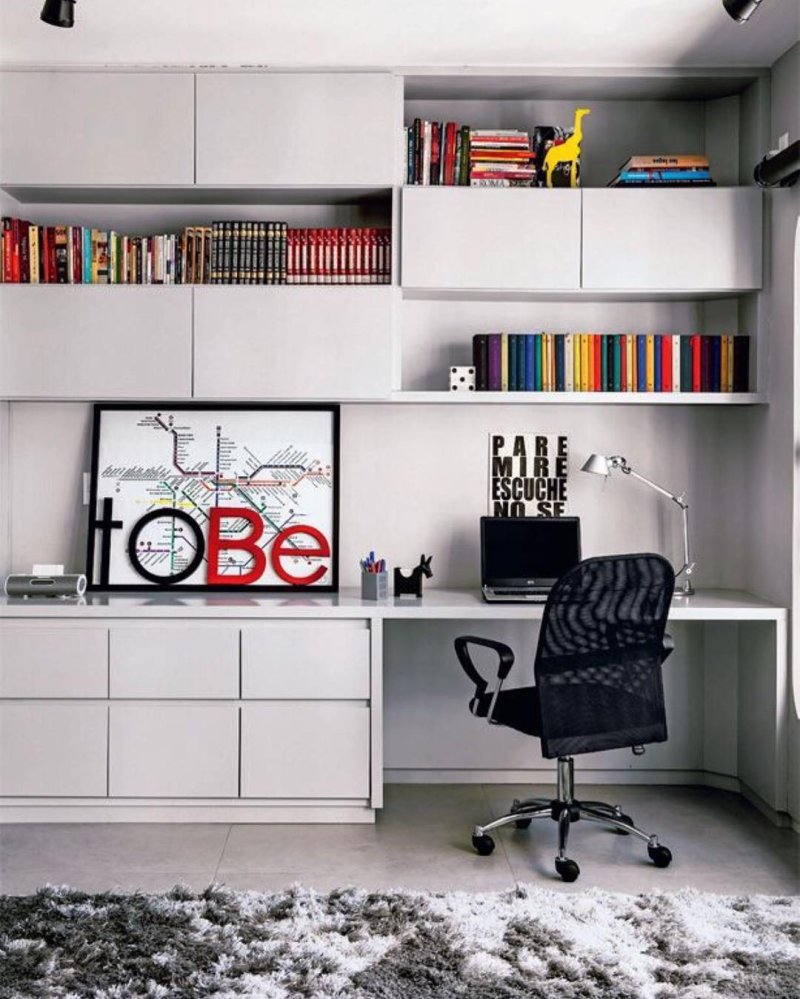 Shelving with a workplace