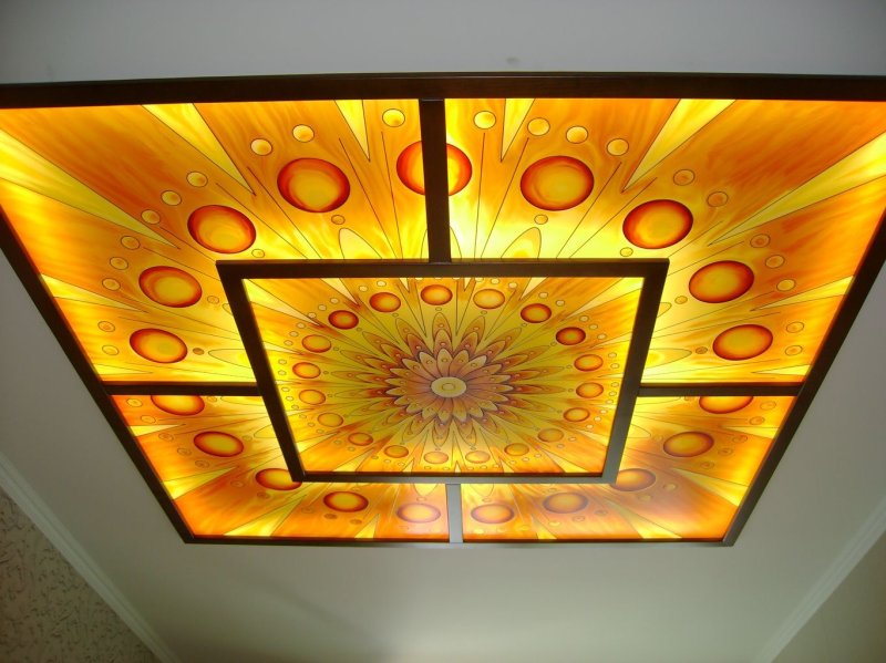 Stained ceiling with backlight