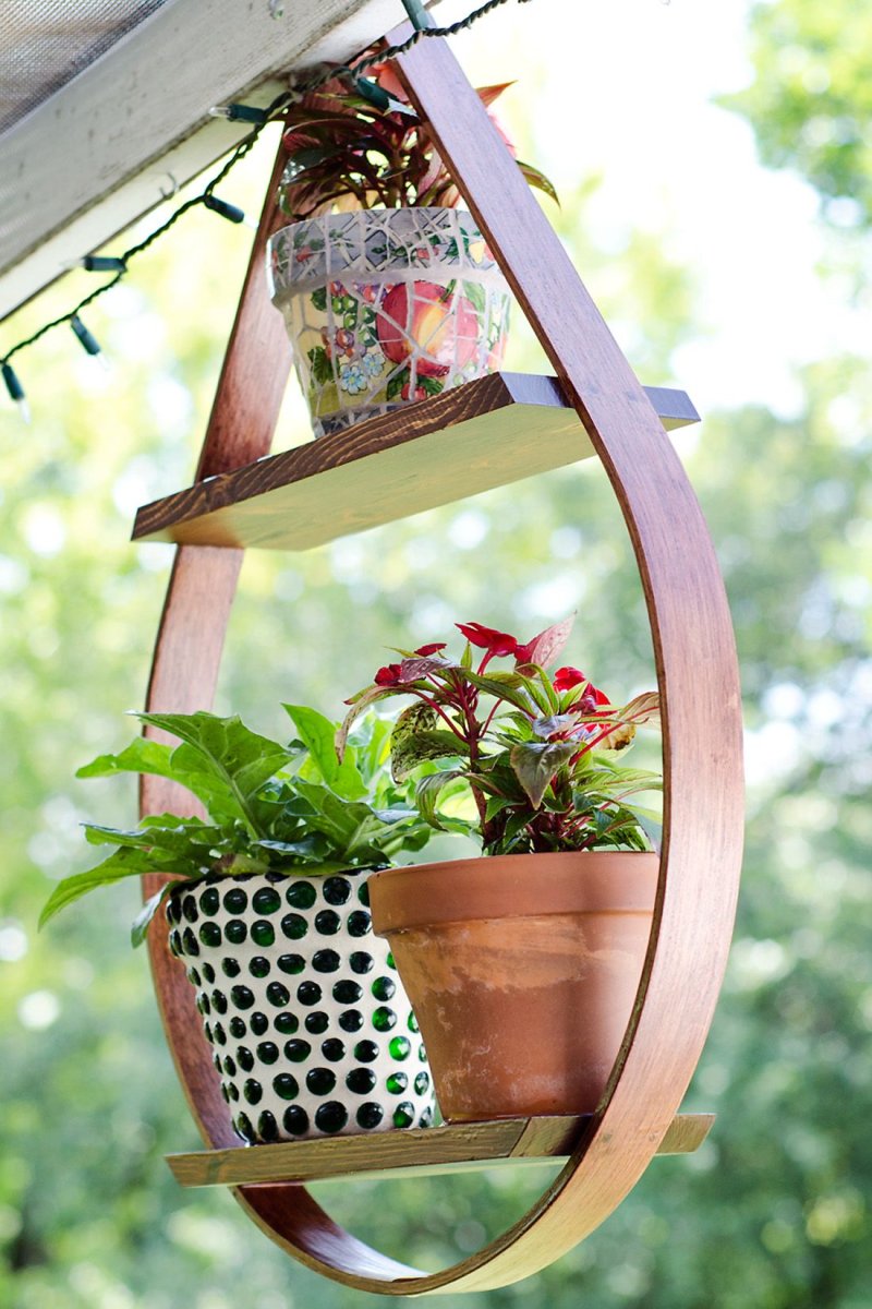 Suspended pots for flowers