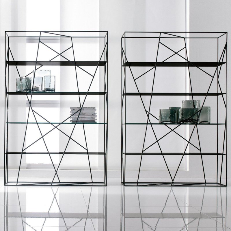 Loft rack with glass shelves