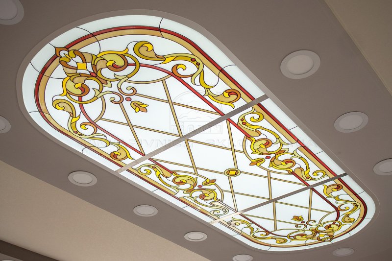 Stained glass ceilings with photo printing