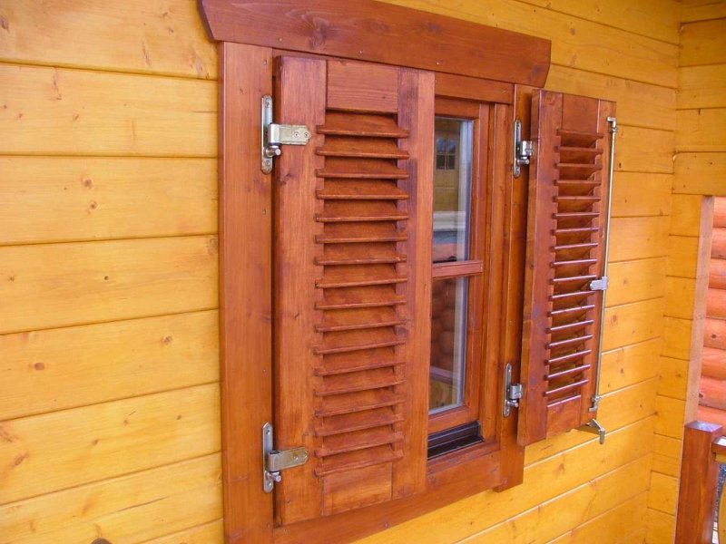 Shutters on the windows for a summer residence