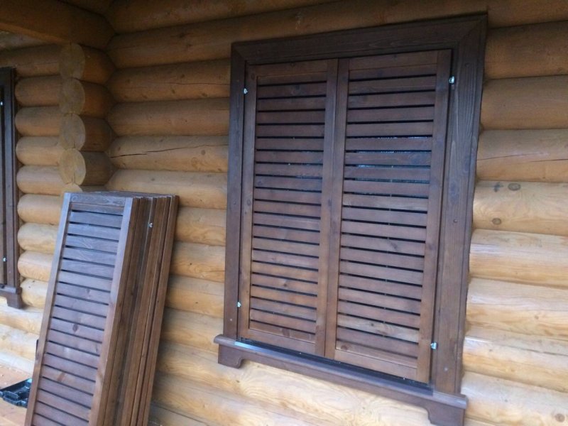 Shutters on the windows for a summer residence