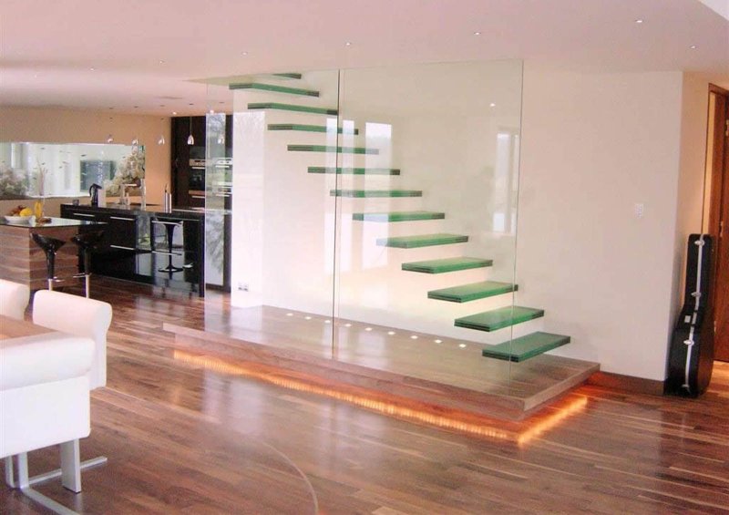 Glass staircase