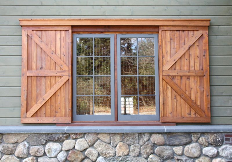 Shutters on the windows for a summer residence