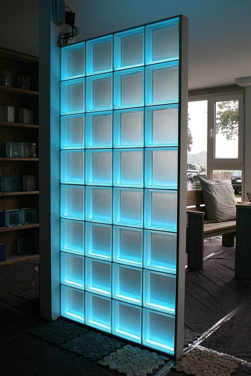 Glass block partition