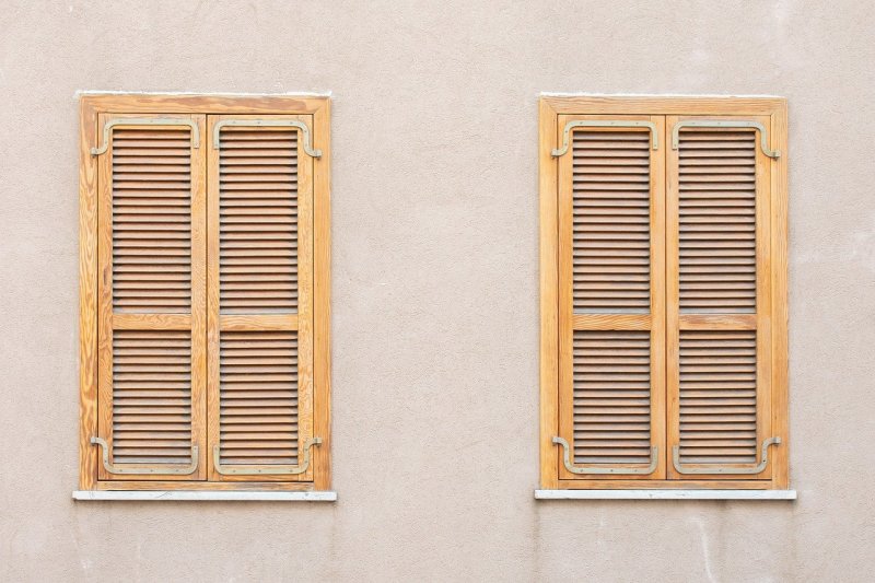 Shutters on the windows of wooden old