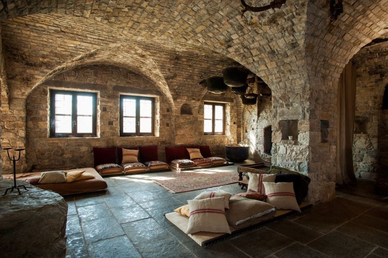 Romanesque castle interior