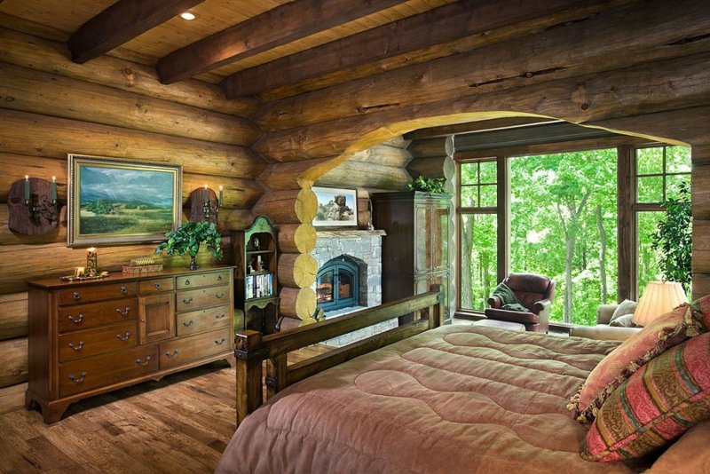 Log house interior