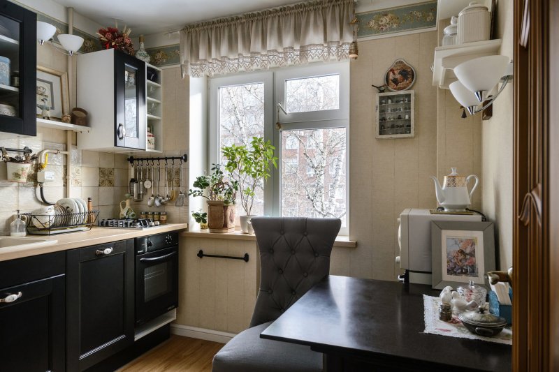 The interior of a small kitchen