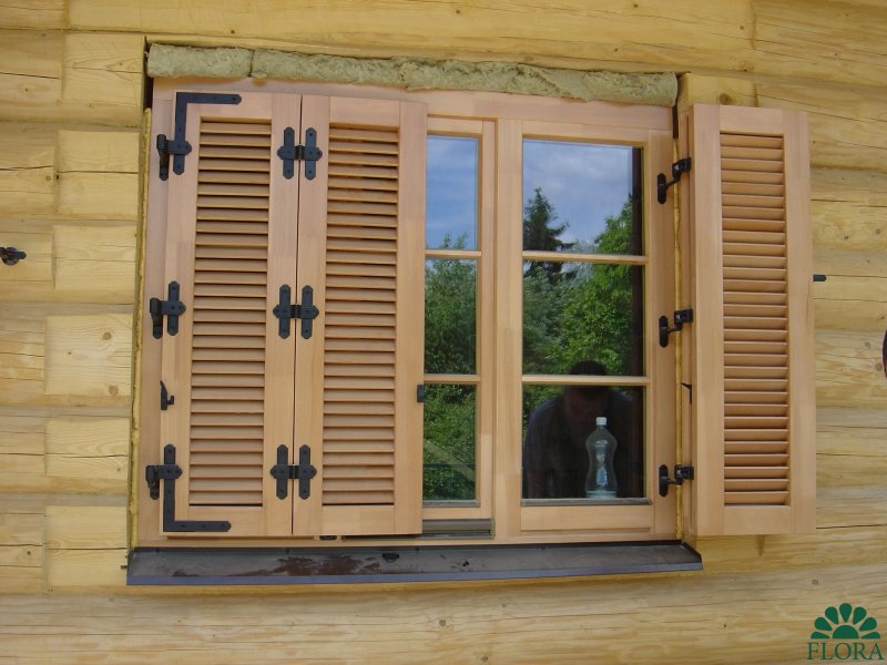 Shutters on the windows for a summer residence