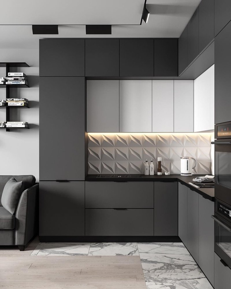 Dark gray kitchen