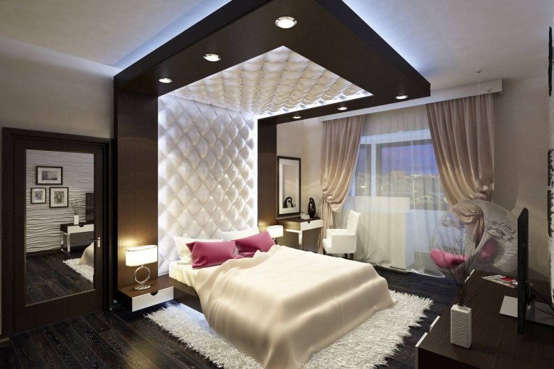 The interior of the bedroom in modern