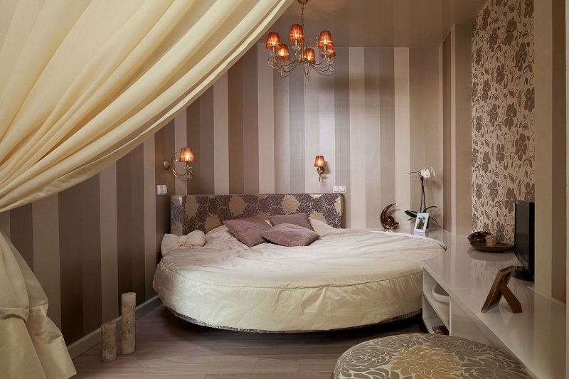 Round beds in the bedroom