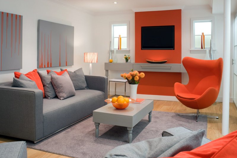 Gray orange interior